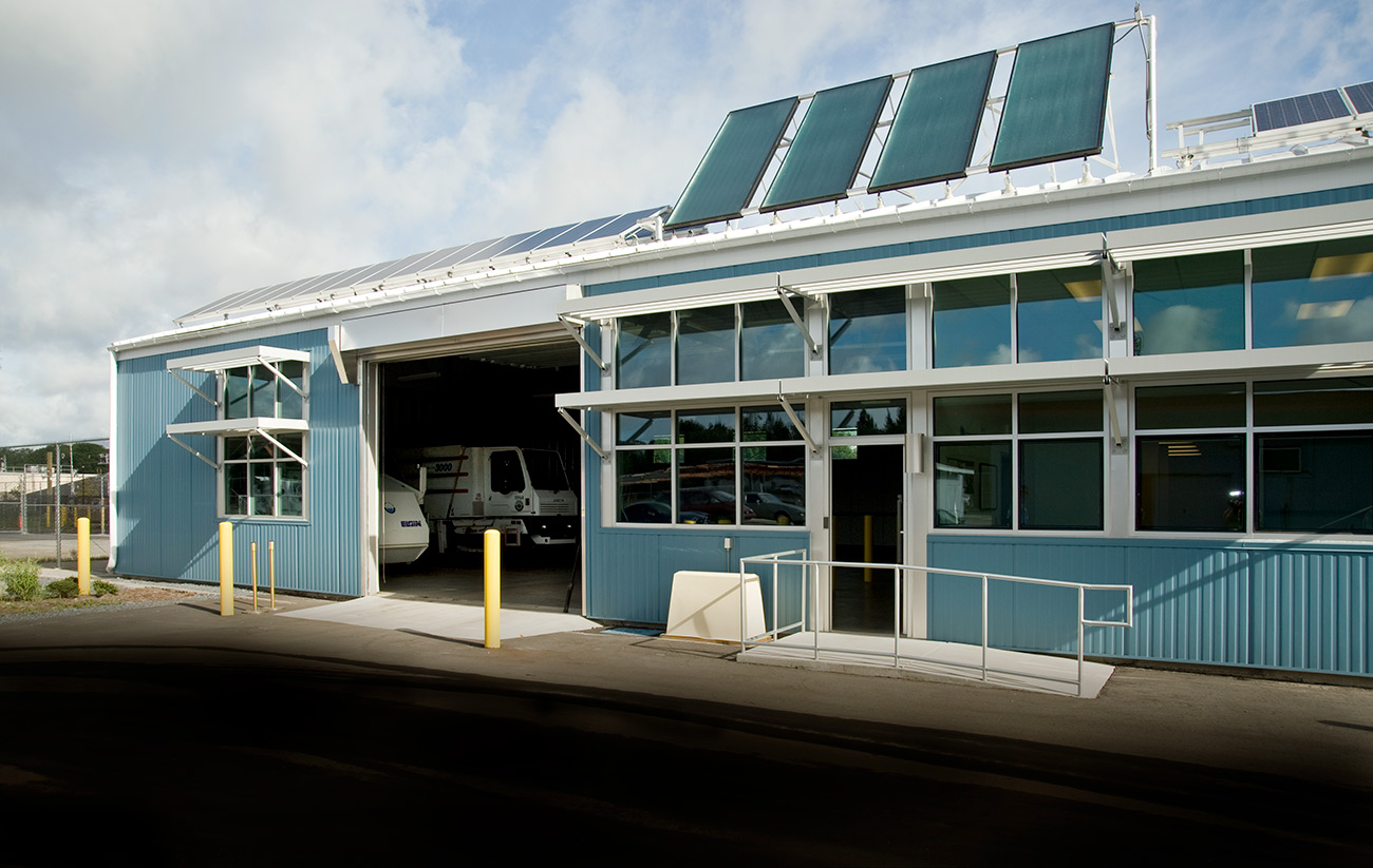 Exterior of the street sweeper facility in Wilmington